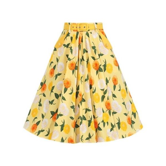Collectif Dakota Sunny Floral Swing Skirt - Picture 2 of 3